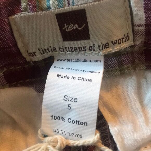 Tea Collection Strips New Boy Shorts Size 5 - Picture 5 of 9